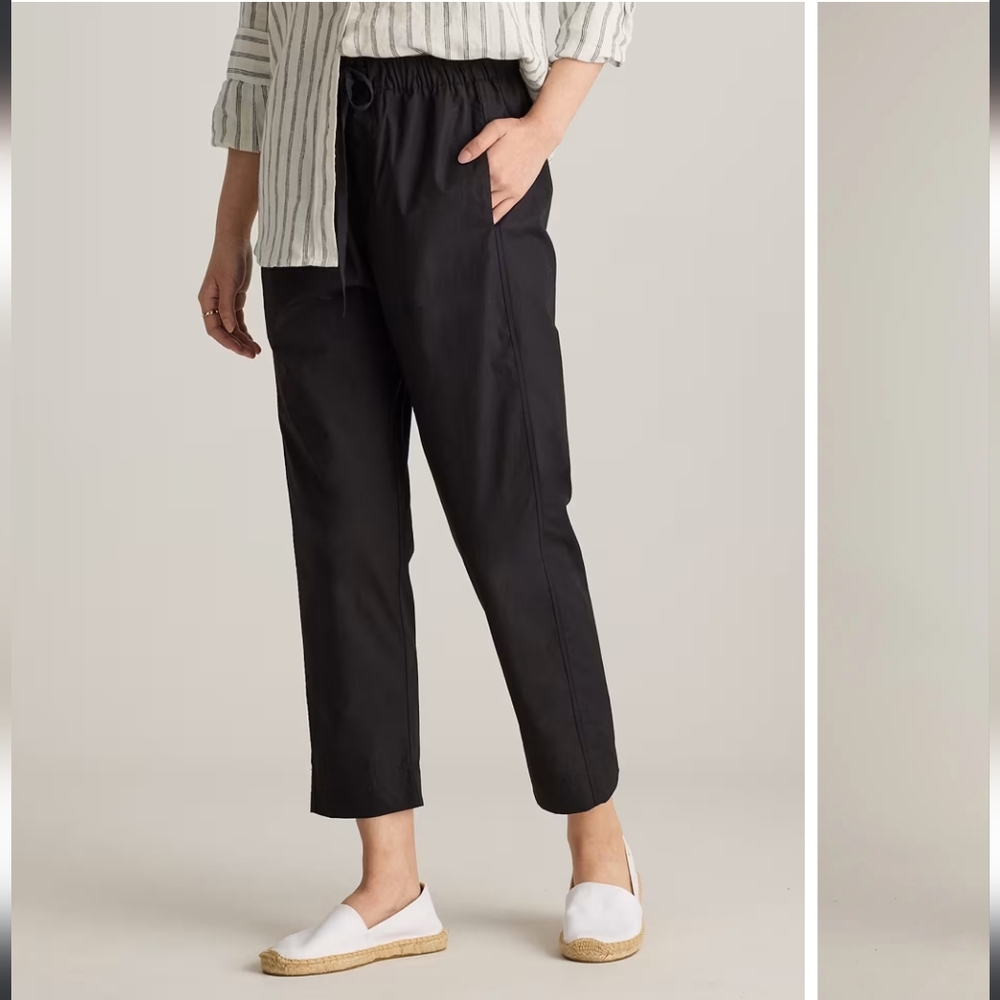 Quince 100% Poplin Tie Elastic Waist Pull On Pant Sz XL NWT